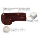 Ver imagem 4 de Sofá Curvo 3 Lugares Sala de Estar Recepção Noruega 200cm Suede - Amarena Móveis Doce Sonho Móveis S