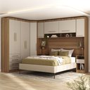 Ver imagem 1 de Quarto Modulado Queen de Canto com Guarda-roupas Maleiro e Cabeceira Paris Master Luciane Móveis