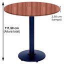 Ver imagem 2 de Mesa Bistrô Ferro Preto 111,50 Cm (alt) Disco Redondo Tampo Mdp Redondo 80 Cm (larg) X 2,50 Cm (alt
