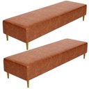 Ver imagem 1 de Kit 02 Puffs Decorativo Sala de Estar Bali W01 Pés Palito 210x60cm Couríssimo Camel - Lyam Decor