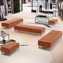 Ver imagem 6 de Kit 02 Puffs Decorativo Sala de Estar Bali W01 Pés Palito 210x60cm Couríssimo Camel - Lyam Decor