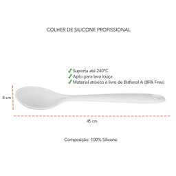 Colher de Silicone Branca Profissional Cabo Longo 45cm - 3
