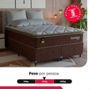 Ver imagem 5 de Cama Box Casal Bipartido + Colchão Comfort Class Pillow Top Marrom/suede Marrom