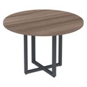 Ver imagem 1 de Mesa de Reunião Redonda P25 Pandin 110 Cm (largura) Tampo Mdp Walnut Pé Aço Tubular Grafito