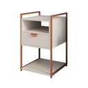 Ver imagem 2 de Mesa Lateral Industrial Tókio com Gavetas em Ferro Cobre para Dormitório - Tampo Branco