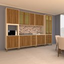 Ver imagem 1 de Cozinha Modulada Completa com 6 Peças e Vidro Reflecta Sofia Luciane Móveis