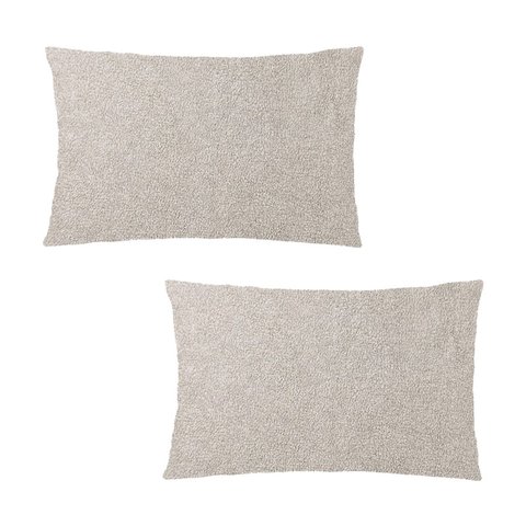 Kit 2 Capas para Almofada em Bouclé Retangular Várias Cores Cor:bege
