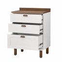 Ver imagem 4 de Balcão para Cozinha 3 Gavetas MDF com Tampo Iluminata Branco/Marrom