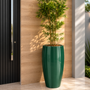 Ver imagem 2 de Vaso de Fibra de Vidro Atenas g 90cm Vitrificado Grande Verde Escuro