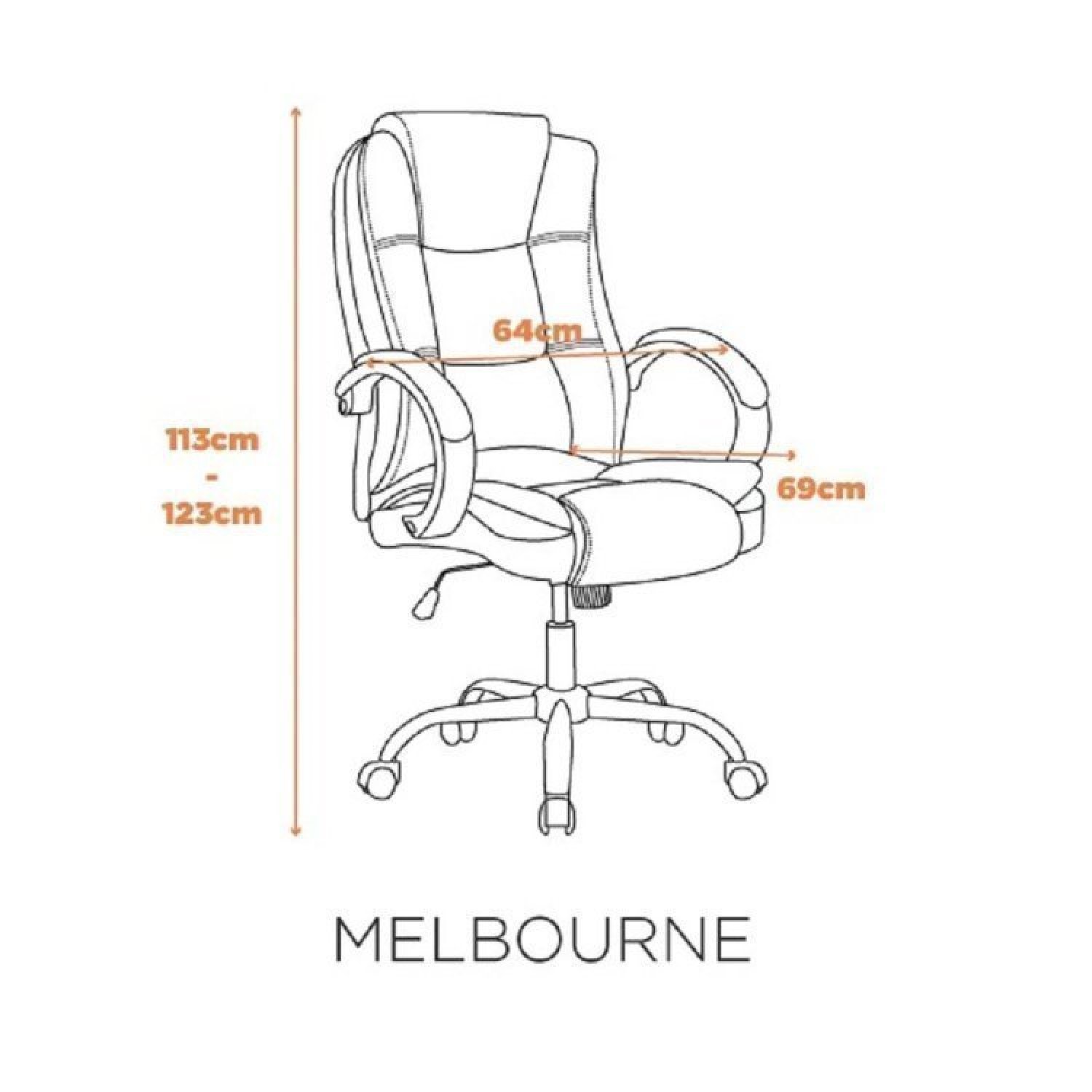 Kit 5 Cadeiras de Escritório Presidente Giratória Estofada Corino Melbourne - 2