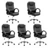 Kit 5 Cadeiras de Escritório Presidente Giratória Estofada Corino Melbourne - 1