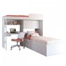 Beliche Atacama 6 Portas 1 Gaveta com Escada Cama Alta e Bancada de Estudo Branco - Panorama Móveis - 2