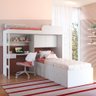 Beliche Atacama 6 Portas 1 Gaveta com Escada Cama Alta e Bancada de Estudo Branco - Panorama Móveis - 1