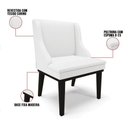 Ver imagem 4 de Kit 10 Cadeiras De Jantar Corino Base Madeira Preto Branco