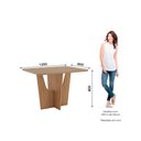 Ver imagem 2 de Mesa de Jantar 4 Lugares 120cm Tampo 100% MDF Canto Arred c/ Vidro Natalí Henn