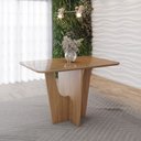 Ver imagem 3 de Mesa de Jantar 4 Lugares 120cm Tampo 100% MDF Canto Arred c/ Vidro Natalí Henn