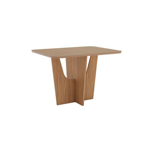 Mesa de Jantar 4 Lugares 120cm Tampo 100% MDF Canto Arred c/ Vidro Natalí Henn