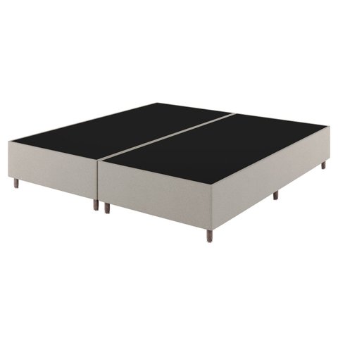 Base Box Queen 198cm x 158Cmx 37cm Treviso Liso Bege/Boucle Nude Viero