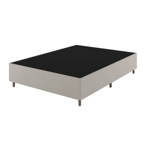 Base Box Casal 188cm x 138cm x 37cm Treviso Liso Bege/Boucle Nude Viero