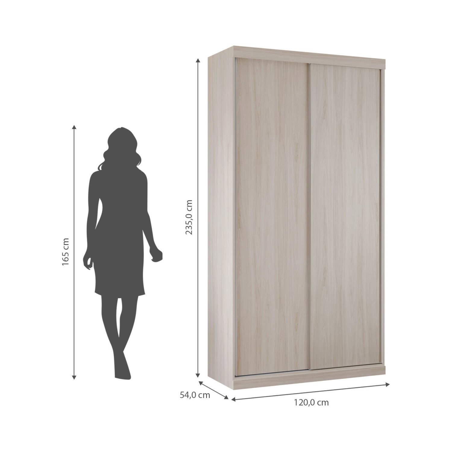 Guarda Roupas Modulado Solteiro 120cm 2 Portas de Correr 100% Mdf Royal - 5