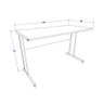 Mesa Escrivaninha de Estudos 135cm X 60cm Pé Metal F5 Office - 2