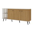Ver imagem 1 de Aparador Buffet com 3 Portas 2 Nichos Retrô 180cm Multimóveis CR50282 Lâmina Mel/Arenas