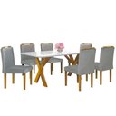 Ver imagem 5 de Conjunto Sala De Jantar Munique 6 Cadeiras Cinza