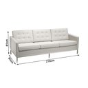 Ver imagem 2 de Sofá Fixo Florence Knoll 3 Lugares Inox em Sintético Branco