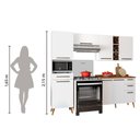 Ver imagem 2 de Armário de Cozinha Completa com Adega 7 Portas 4 Gavetas Favorita Branco/nature