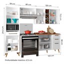 Ver imagem 4 de Armário de Cozinha Completa com Adega 7 Portas 4 Gavetas Favorita Branco/nature