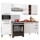 Ver imagem 6 de Armário de Cozinha Completa com Adega 7 Portas 4 Gavetas Favorita Branco/nature