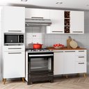 Ver imagem 3 de Armário de Cozinha Completa com Adega 7 Portas 4 Gavetas Favorita Branco/nature