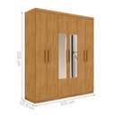 Ver imagem 2 de Guarda Roupa Casal Lume Nobre 6 Portas 3 Gavetas MDP com Espelho Naturalle Framar