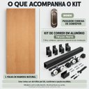 Ver imagem 2 de Porta de Correr Verniz com Kit Alumínio Preto - 210x80