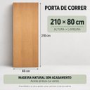 Ver imagem 3 de Porta de Correr Verniz com Kit Alumínio Preto - 210x80