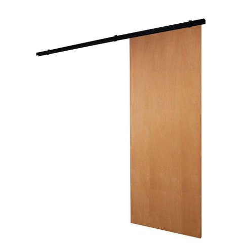 Porta de Correr Verniz com Kit Alumínio Preto - 210x80