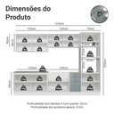 Ver imagem 3 de Armário de Cozinha Completa 310 Cm Branco/cinza Lux Madesa 03 Branco/cinza