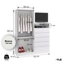 Ver imagem 4 de Guarda-roupa Armário Roupeiro Cômoda Quarto Solteiro Branco