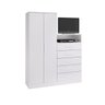 Guarda-roupa Armário Roupeiro Cômoda Quarto Solteiro Branco - 2