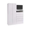 Ver imagem 2 de Guarda-roupa Armário Roupeiro Cômoda Quarto Solteiro Branco