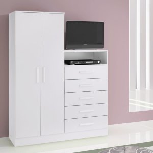 Guarda-roupa Armário Roupeiro Cômoda Quarto Solteiro Branco