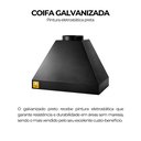 Ver imagem 4 de Kit Churrasqueira Gourmet 70cm Mod. Três Águas Preta com Suporte L