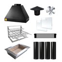 Ver imagem 1 de Kit Churrasqueira Gourmet 70cm Mod. Três Águas Preta com Suporte L