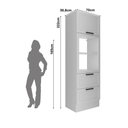 Ver imagem 4 de Torre Quente 70cm Branca para Forno e Micro-Ondas com Rodapé, 1 Porta Basculante e 2 Gavetas -