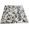Tapete De Couro cinza natural malhado 1,50x1,50 com bordas - 1
