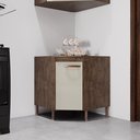 Ver imagem 1 de Balcão Modulado de Canto com Tampo Fidelitá Lisboa 75cm 1 Porta Noce/Off-White