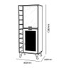 Cristaleira 2 Portas com Adega Nature/Off White Rafia - LarBelle - 3