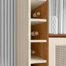 Cristaleira 2 Portas com Adega Nature/Off White Rafia - LarBelle - 5