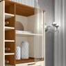 Cristaleira 2 Portas com Adega Nature/Off White Rafia - LarBelle - 4