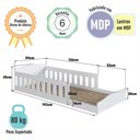 Ver imagem 5 de Cama Montessoriana Infantil 192cm com Grades de Proteção Cor:branco